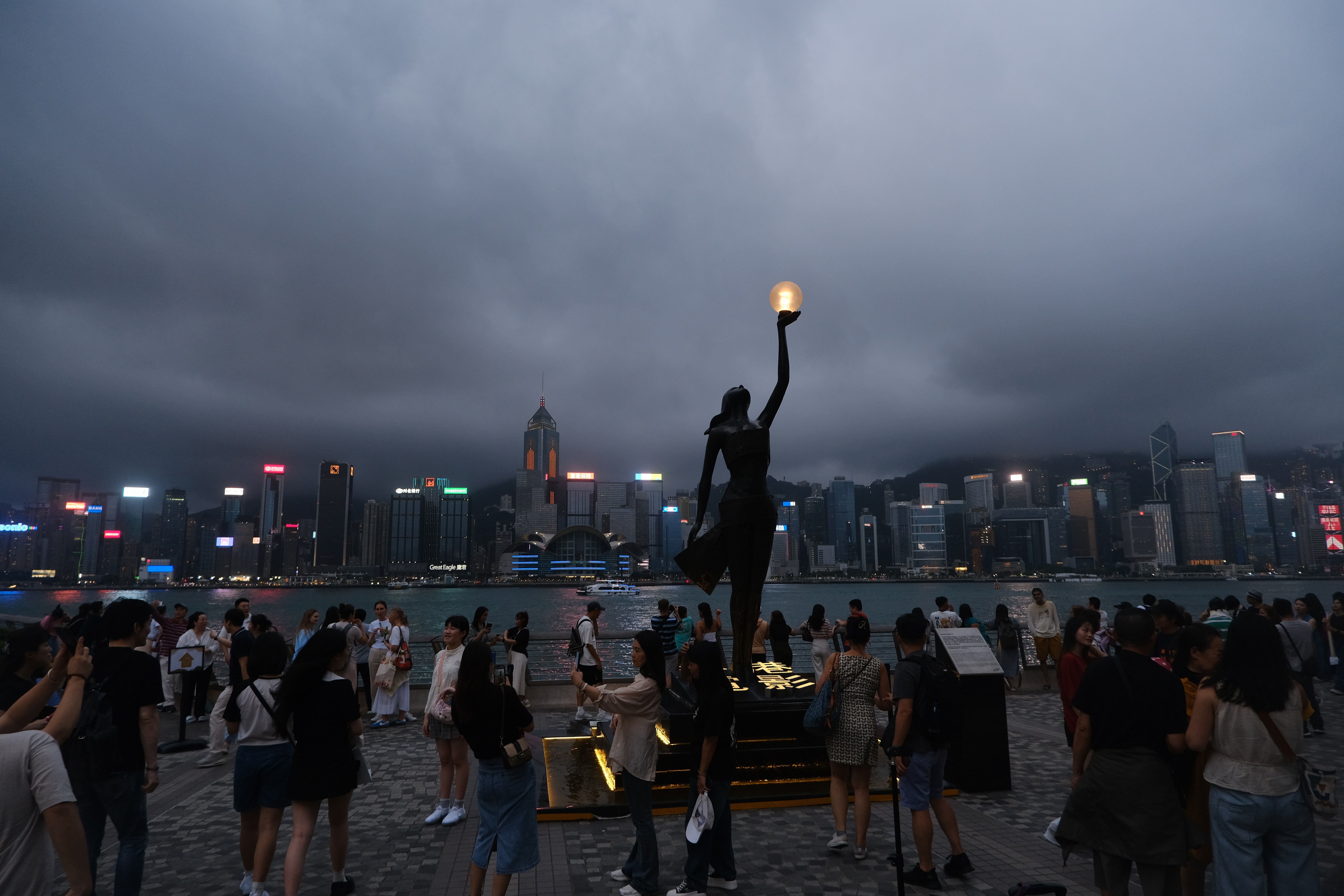 Skyline of Hong Kong at night